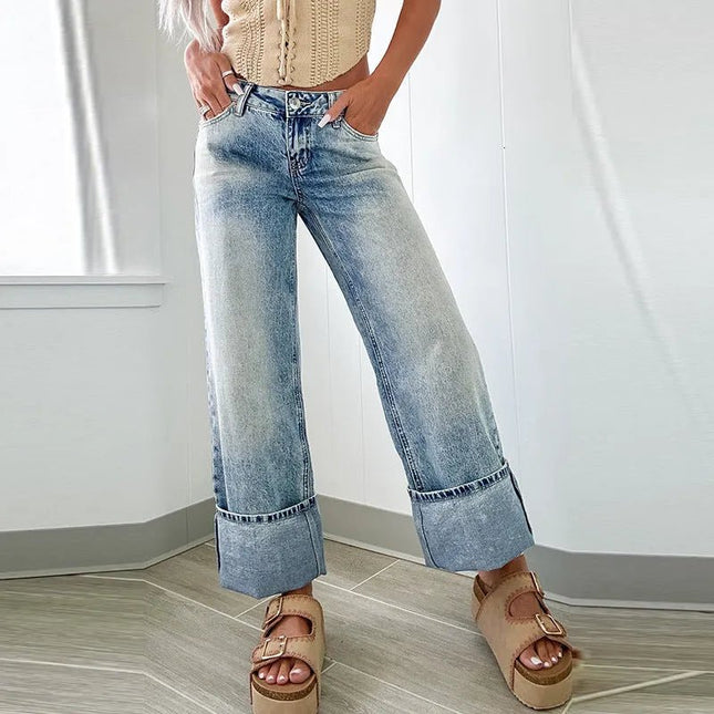 High Waist Retro Straight Leg.