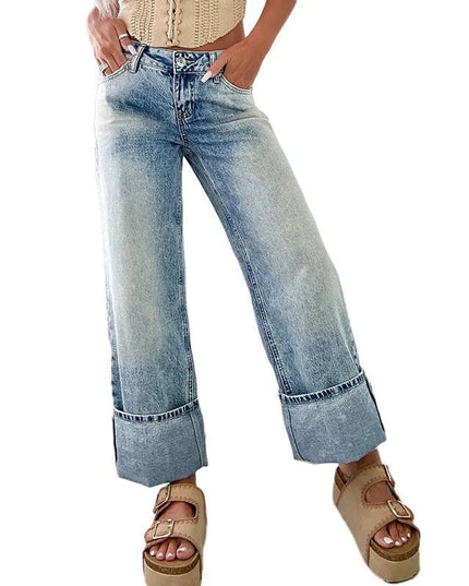 High Waist Retro Straight Leg.