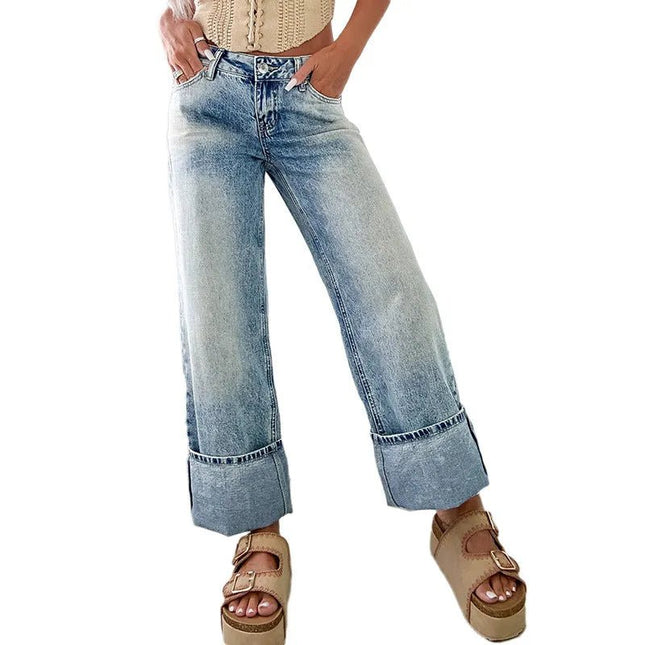 High Waist Retro Straight Leg.