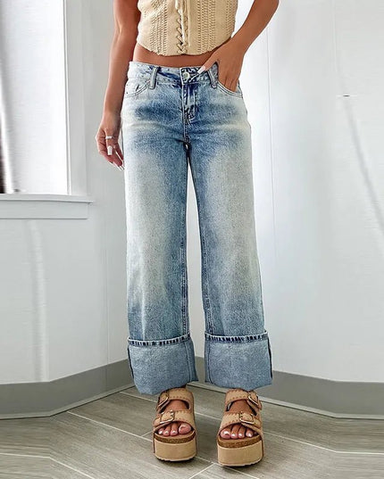 High Waist Retro Straight Leg.