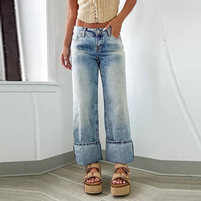 High Waist Retro Straight Leg.