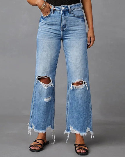 High Waist Trousers Wide Leg Pants Jeans.