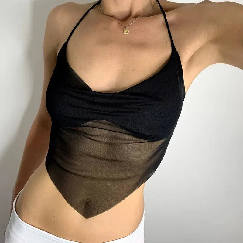 Lace Up Midriff Crop Tops.
