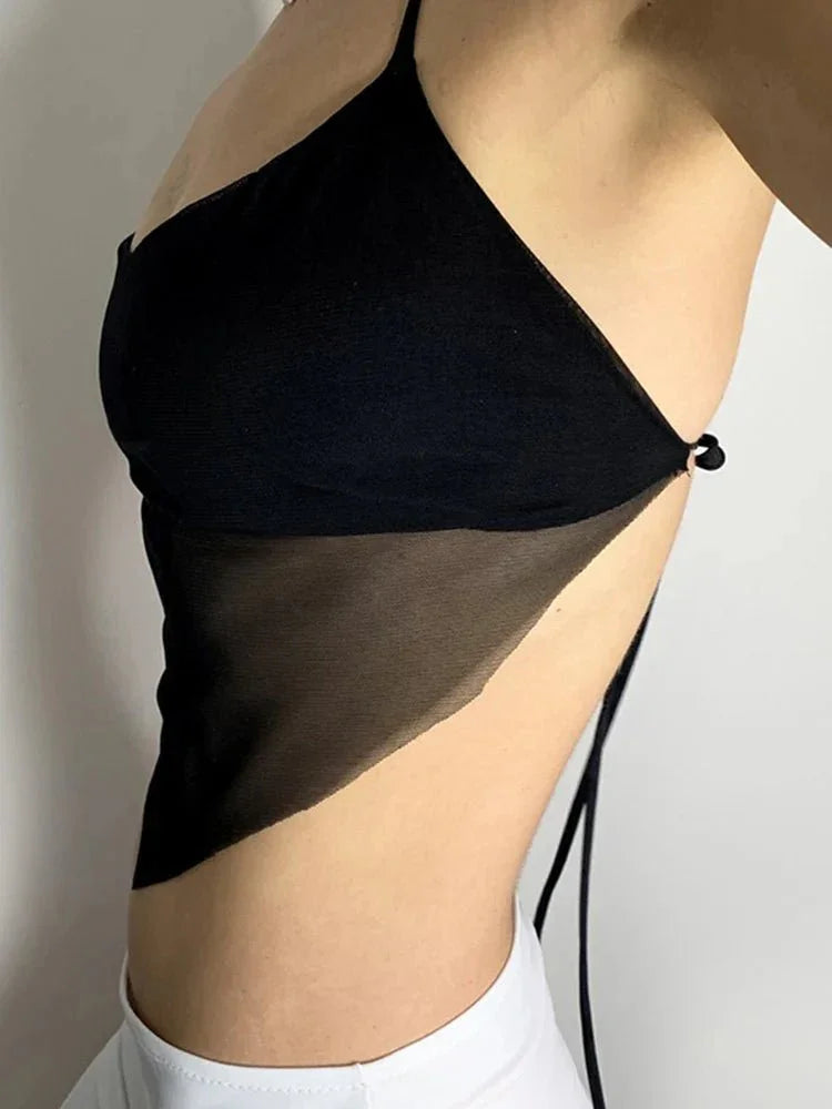 Lace Up Midriff Crop Tops.