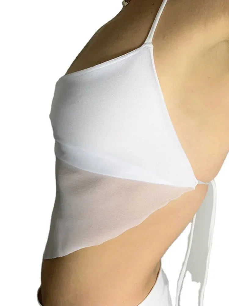 Lace Up Midriff Crop Tops.