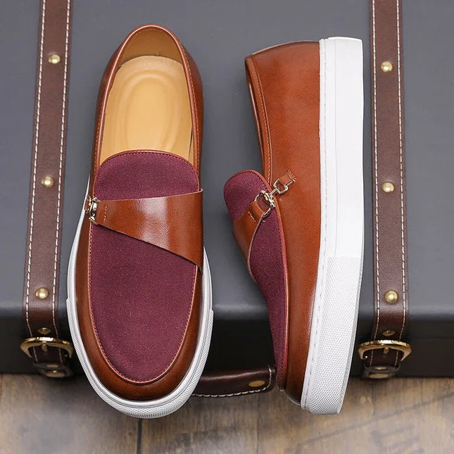 Leather Shoes Horsebit Buckle Slip-on.