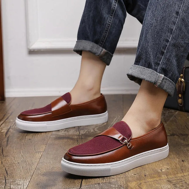 Leather Shoes Horsebit Buckle Slip-on.