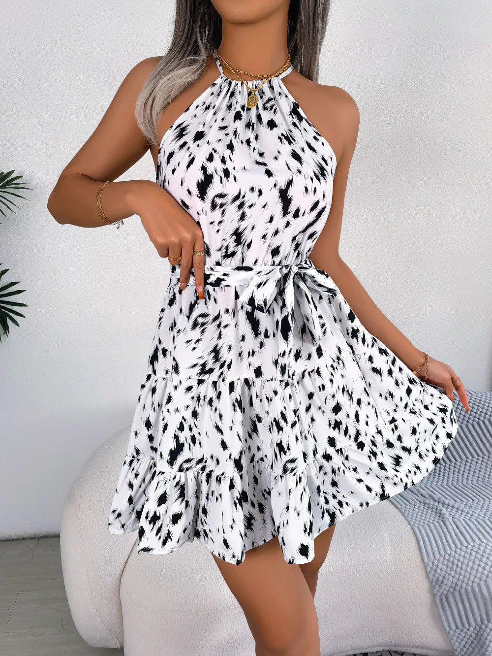 Leopard Print Ruffle Dress.