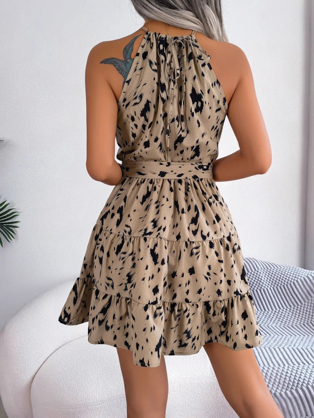 Leopard Print Ruffle Dress.