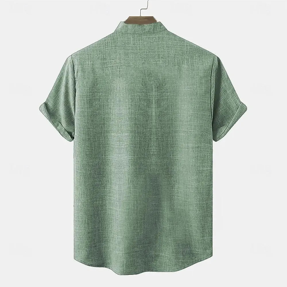 Linen Tribal Totem Pullover Shirt.