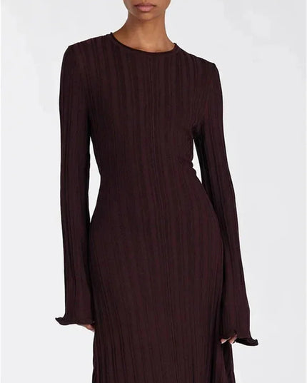 Long Sleeve Party Dress Female Knit Bandage.