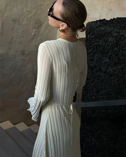 Long Sleeve Party Dress Female Knit Bandage.