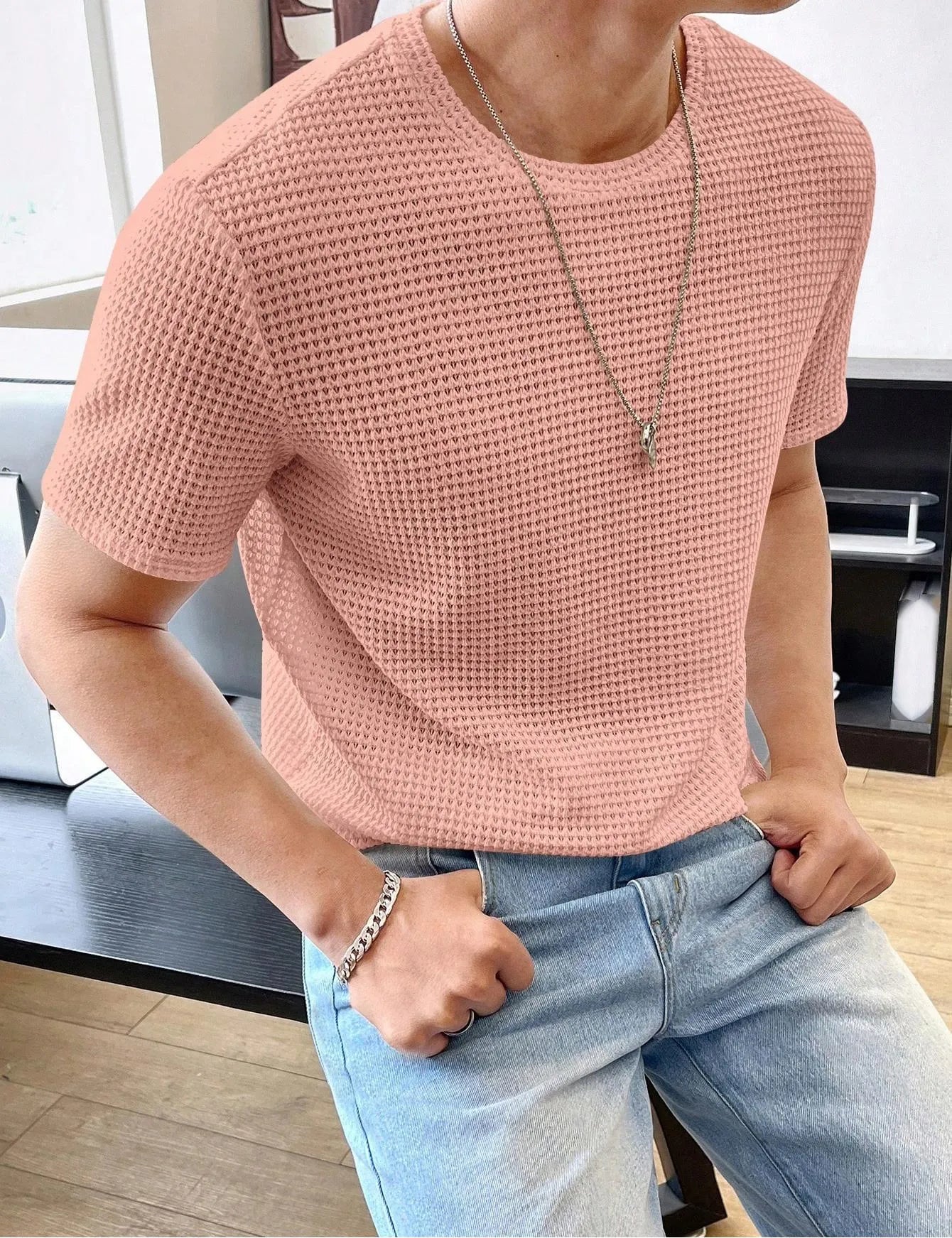 Loose Fit Solid Color T-Shirt.