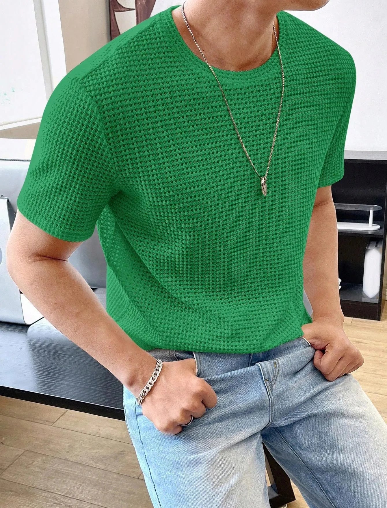 Loose Fit Solid Color T-Shirt.