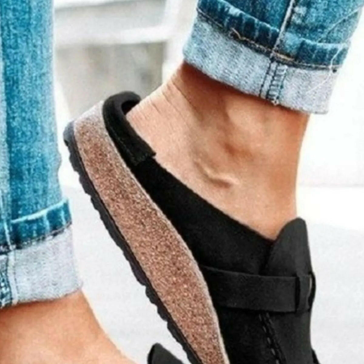 Low Heel Buckle Loafers.