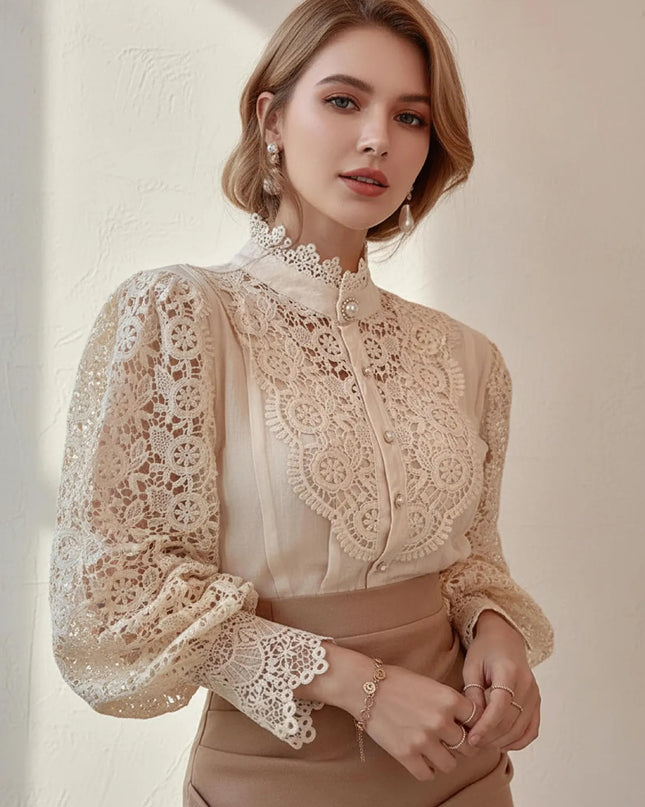Luna Lace Blouse – Soft Stretch Lace
