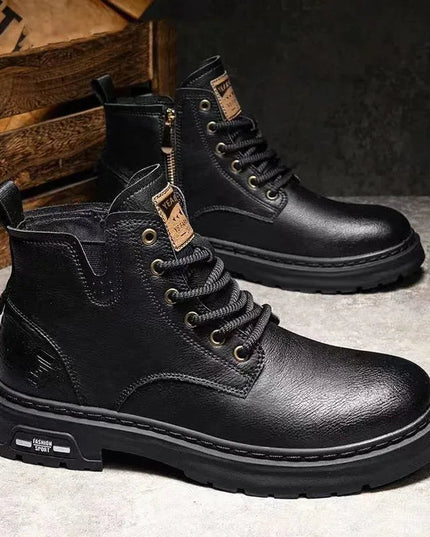 Luxury Ankle Boots Retro British High-top for men.