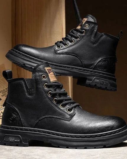 Luxury Ankle Boots Retro British High-top for men.