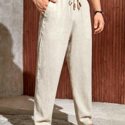 Men's Casual Cotton Drawstring Trousers.