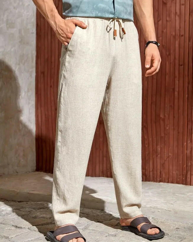 Men's Casual Cotton Drawstring Trousers.