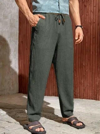 Men's Casual Cotton Drawstring Trousers.
