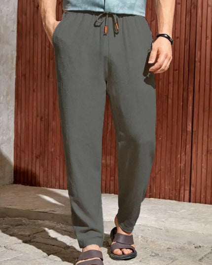 Men's Casual Cotton Drawstring Trousers.