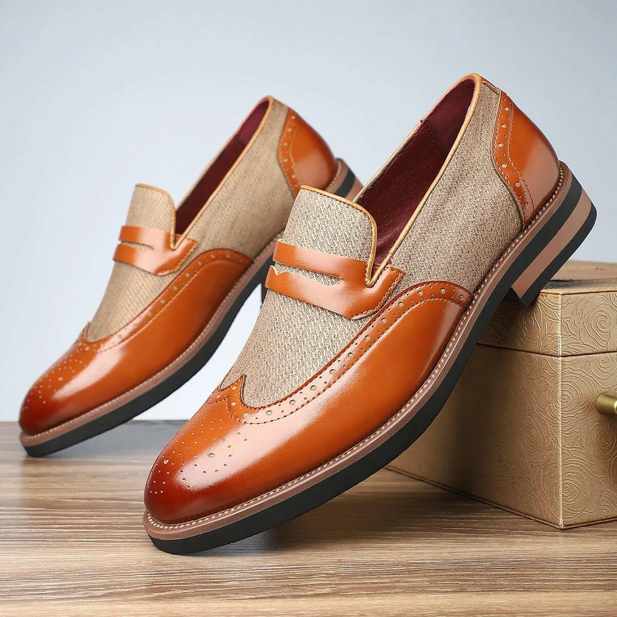 Men's Stylish Business Casual Leather Shoes.