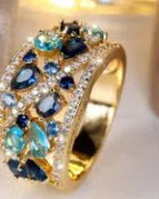Gold Aquamarine Blue Diamond