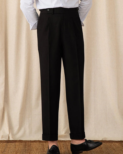 Naples Style Men's High Waist Suit Pants.