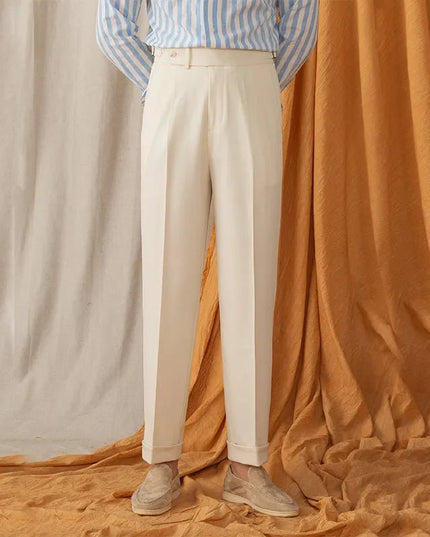 Naples Style Men's High Waist Suit Pants.