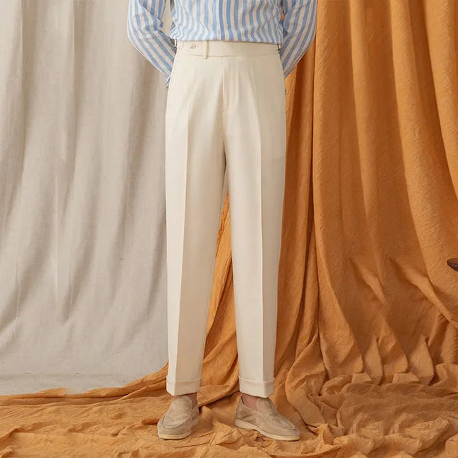 Naples Style Men's High Waist Suit Pants.