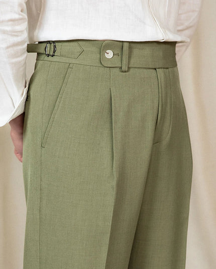 Naples Style Men's High Waist Suit Pants.