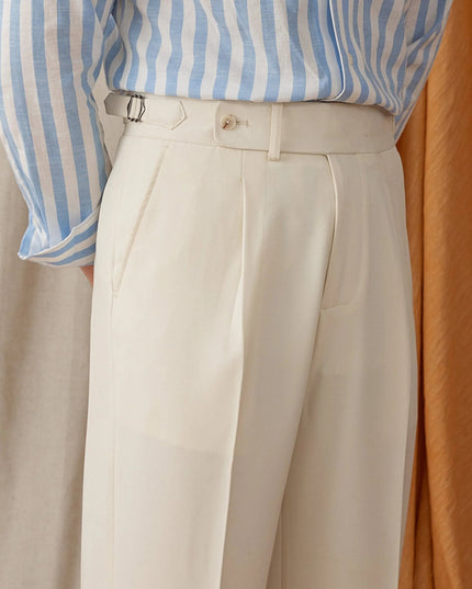 Naples Style Men's High Waist Suit Pants.