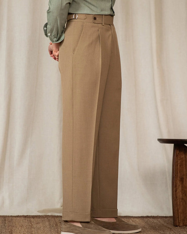Naples Style Men's High Waist Suit Pants.