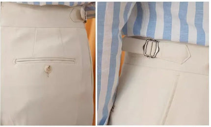 Naples Style Men's High Waist Suit Pants.