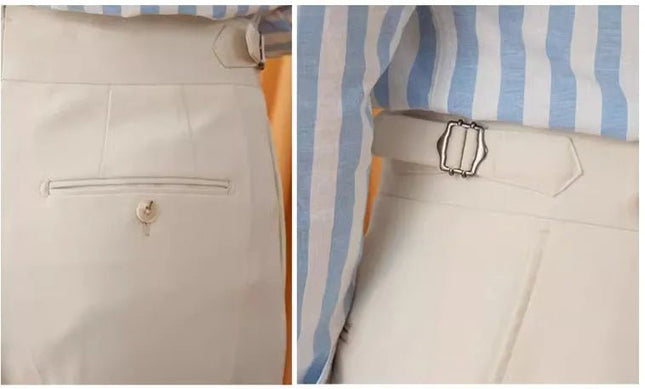 Naples Style Men's High Waist Suit Pants.