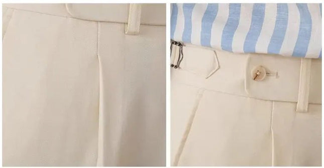 Naples Style Men's High Waist Suit Pants.