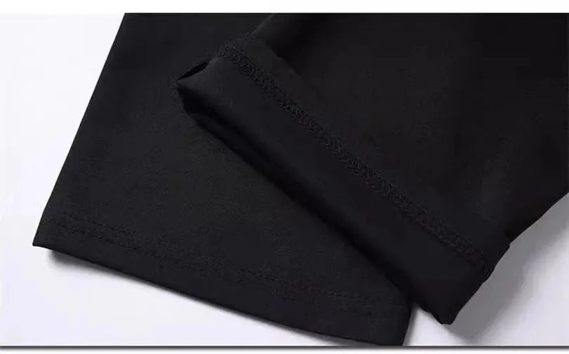 Pants Stretch Solid Black Smart Casual.