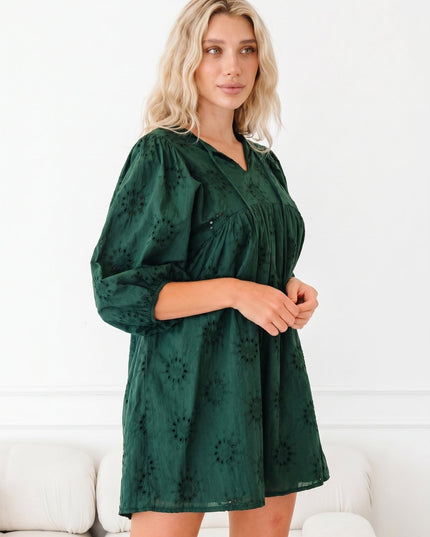 Pine Broderie Mini Dress - Everclothed™