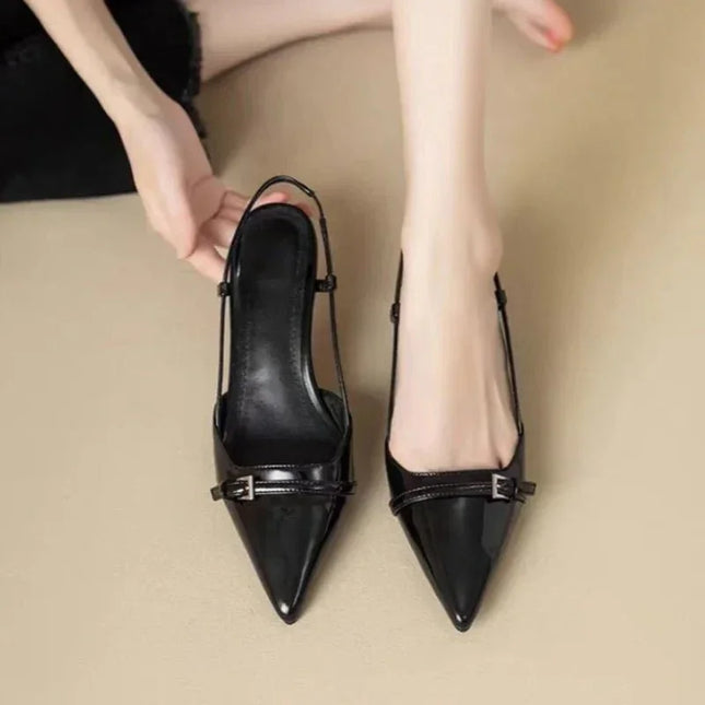 Pointed Toe Slingback Heels.