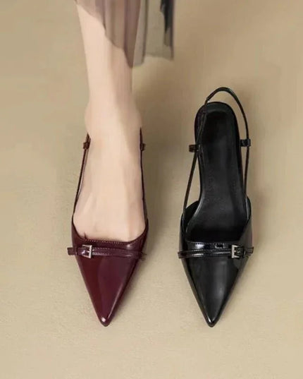 Pointed Toe Slingback Heels.