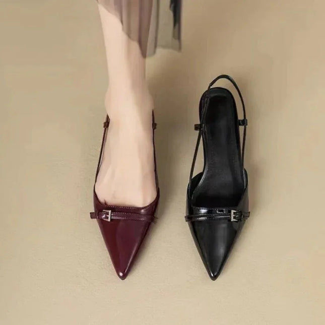 Pointed Toe Slingback Heels.