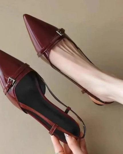 Pointed Toe Slingback Heels.