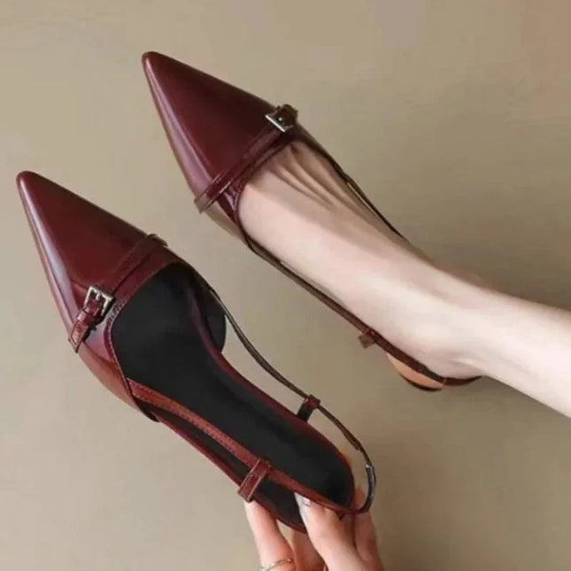 Pointed Toe Slingback Heels.