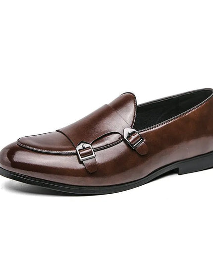 Premium Leather Double Buckle Shoes.