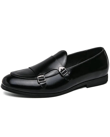 Premium Leather Double Buckle Shoes.