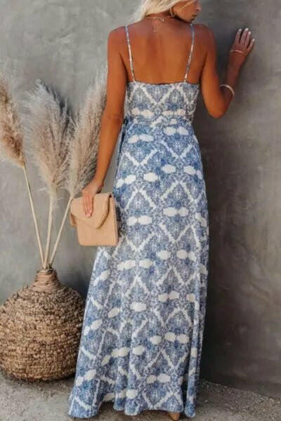 Printed Tied Maxi Cami Dress.