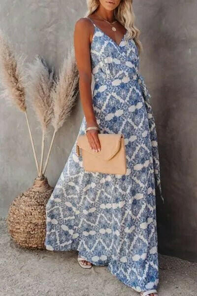 Printed Tied Maxi Cami Dress.