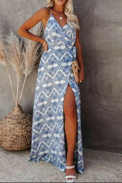 Printed Tied Maxi Cami Dress.