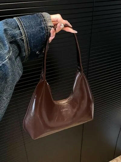 PU Leather Moon Shape Shoulder Bag.